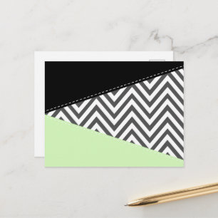 Postal Zigzag gris, Chevron gris, Patrón de zigzag, Menta