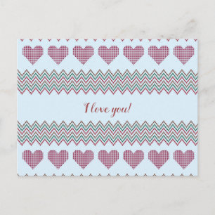Postal Zigzag Hearts