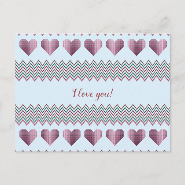 Postal Zigzag Hearts (Anverso)