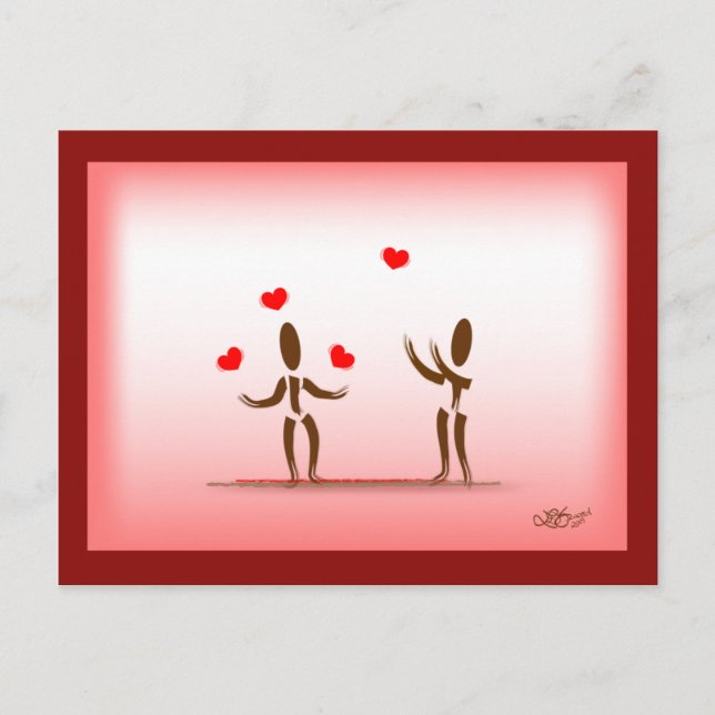 Postal Zinglees~Flotando en el amor (Anverso)