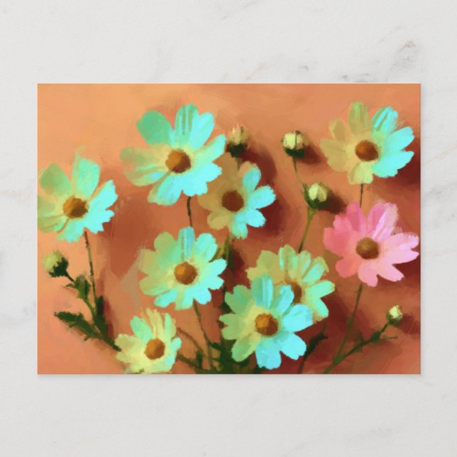 Postal Zinnia Elegans Flores (Anverso)