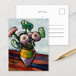 Postal Zinnias | Henry Lyman SaŪen<br><div class="desc">Zinnias (1909-1912) del artista americano Henry Lyman SaŪen. SaŪen fue un ingeniero eléctrico que también se distinguió como un artista abstracto. En 1906, se enamoró del arte moderno. Muchas de sus pinturas están muy influenciadas por los colores vivos, las formas abstractas y las rápidas pinceladas de otros famosos artistas modernos...</div>