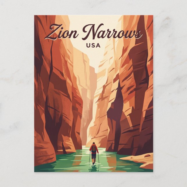 Postal Zion Narrows EE. UU. (Anverso)