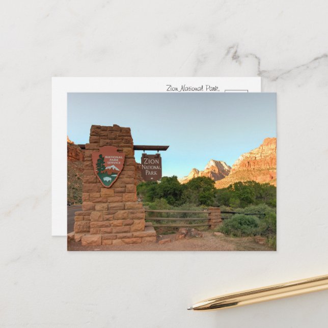 Postal Zion National Park – Scenic Travel  (Anverso/Reverso In Situ)