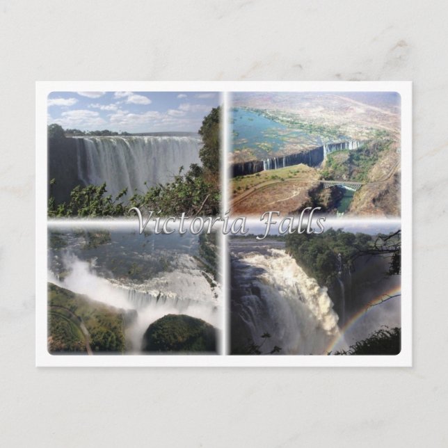 Postal ZM Zambia - Zimbabwe - Cataratas Victoria - (Anverso)