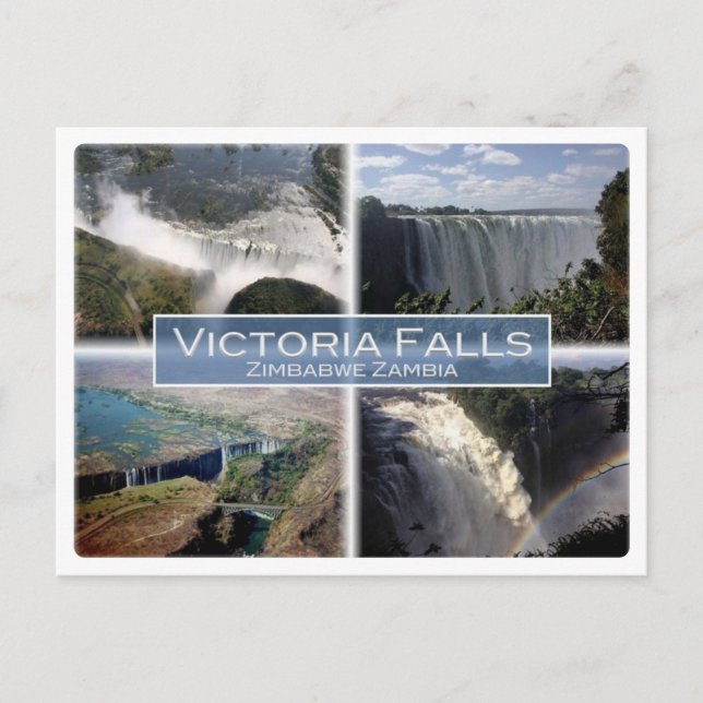 Postal ZM Zambia - Zimbabwe - Cataratas Victoria - (Anverso)