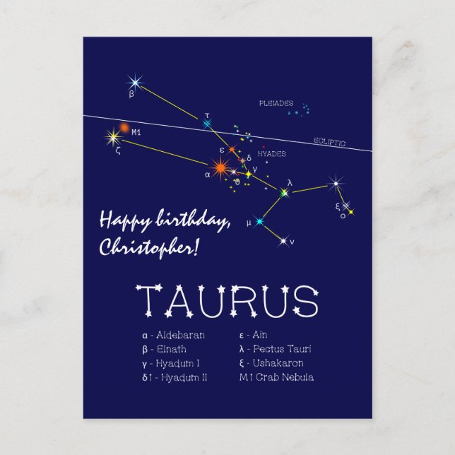 Postal Zodiac Constellation Taurus (Anverso)