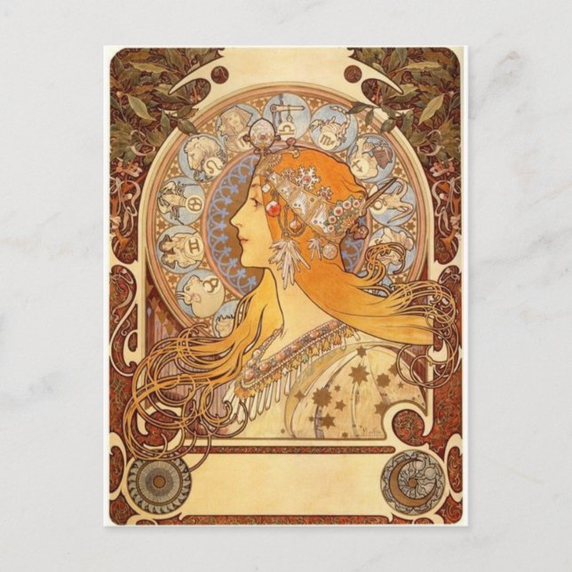 Postal Zodiac de Mucha (Anverso)