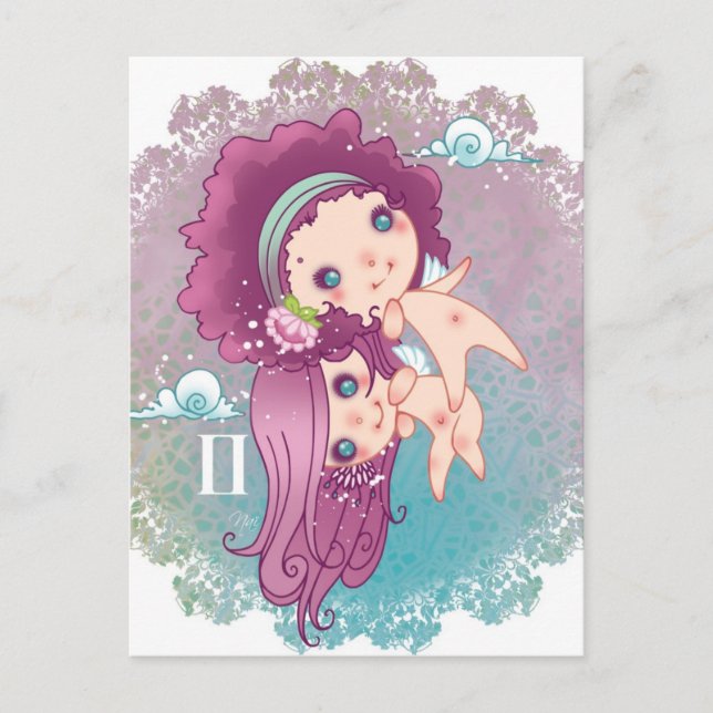Postal Zodiac gémeaux gemini (Anverso)