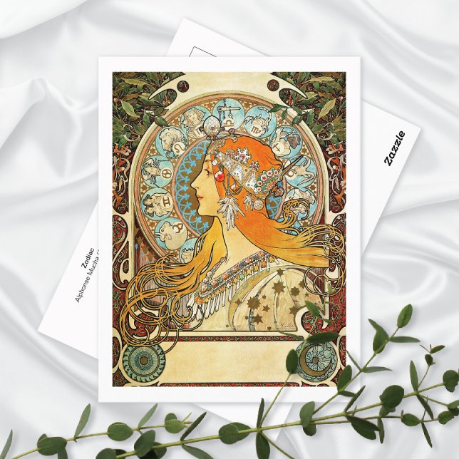Postal Zodiac Ilustracion Alphonse Mucha (Subido por el creador)