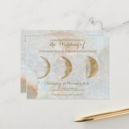 Postal Zodiac Moon Ice Blue Celestial Gold