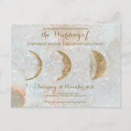 Postal Zodiac Moon Ice Blue Celestial Gold