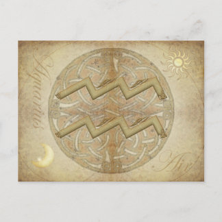 Postal Zodiac Rótulo Aquarius Postcard