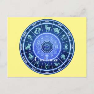 Postal Zodiac Sun Rótulo Astrología Calendario Thunder_Co