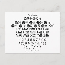 Postal Zodiac - Zazzle Font Sampler Sheet con guía