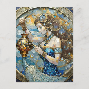 Postal Zodiaco - Acuario El Aguador
