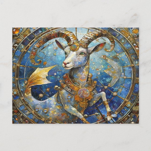 Postal Zodiaco - Capricornio la cabra marina (Anverso)