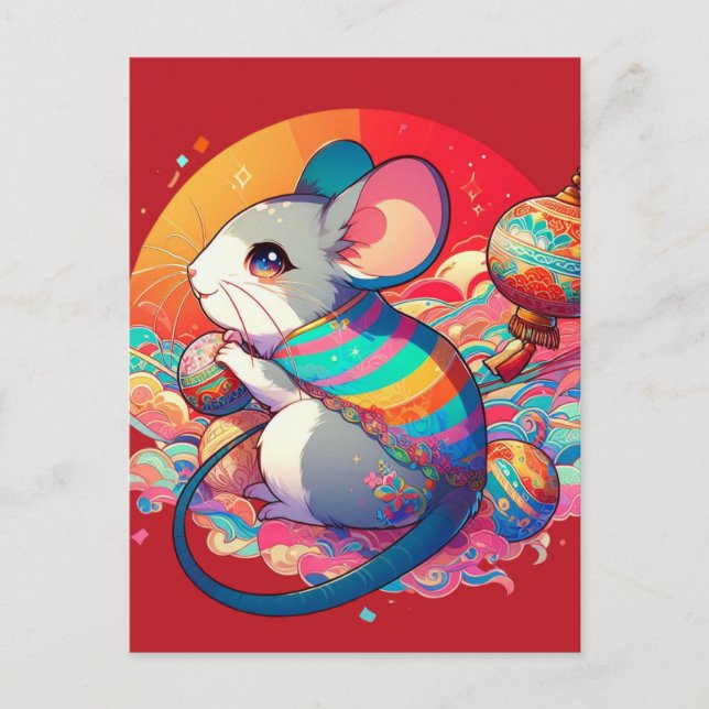 Postal Zodiaco chino: De las ratas a los ricos (Anverso)