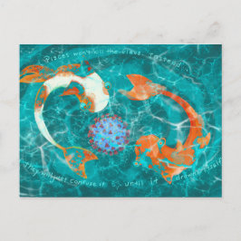 Postal zodiaco humorística del virus Pisces y COVI