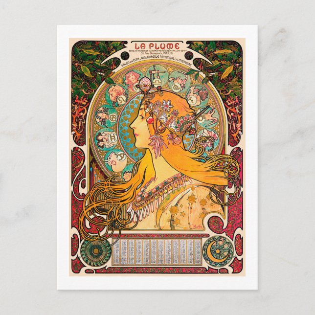 Postal Zodiaco, Mucha (Anverso)