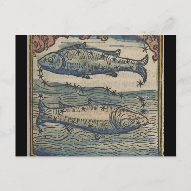 Postal Zodiaco vintage- Los Pisos (Anverso)
