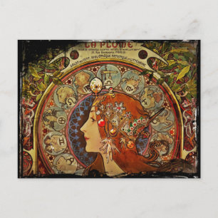 Postal Zodiak Woman de Mucha