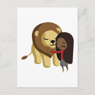Postal Zoe y Peanut the Lion