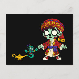 Postal Zombie Aladdin y Genio Zombie