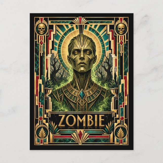 Postal Zombie, Art Deco Mitológico (Anverso)