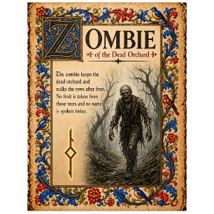Postal Zombie, Arte de Bestiario Medieval