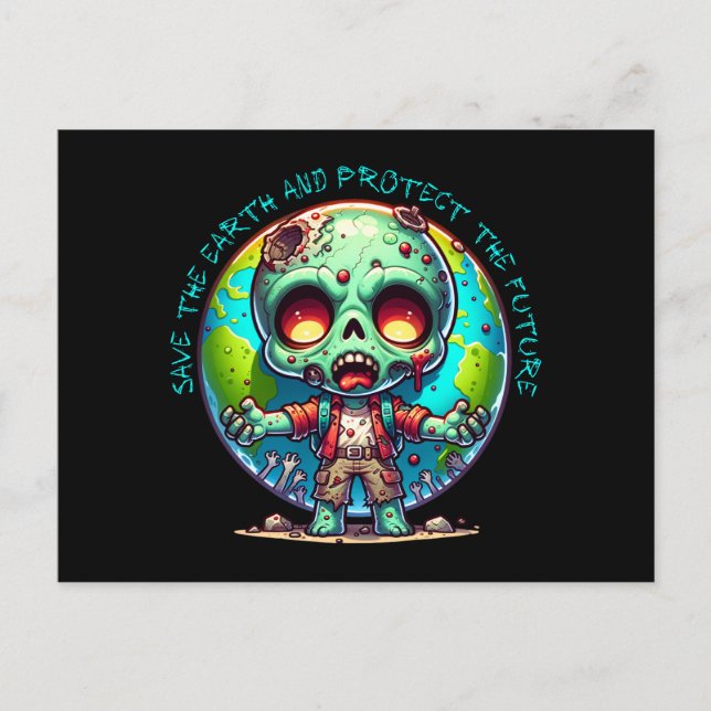 Postal Zombie del Día de la Tierra (Anverso)