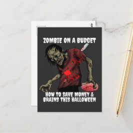Postal Zombie Divertido Con Presupuesto de Halloween