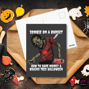 Postal Zombie Divertido Con Presupuesto de Halloween