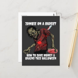 Postal Zombie En Una Halloween Presupuestaria