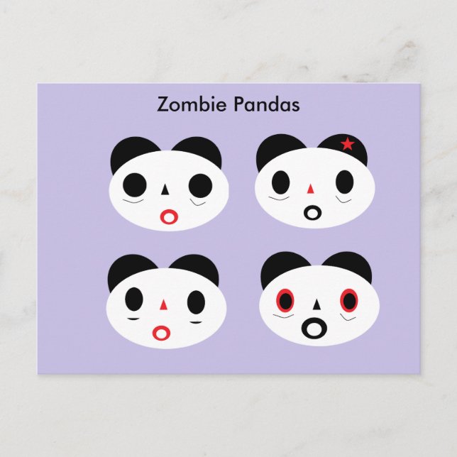 Postal Zombie Pandas (Anverso)