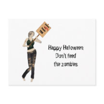 Zombie Pin Up Chica Protesta I Postcard