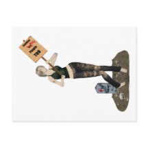 Zombie Pin Up Chica Protesta Postcard II