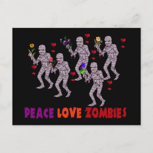 Postal Zombies de amor por la paz