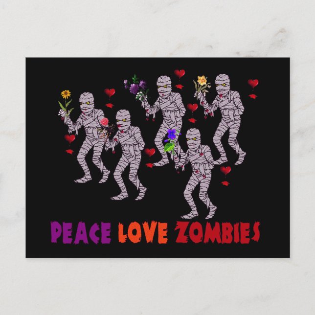 Postal Zombies de amor por la paz (Anverso)