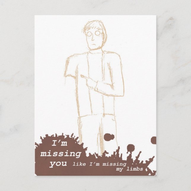 Postal Zombies Postcard - "Te estoy extrañando..." (Anverso)