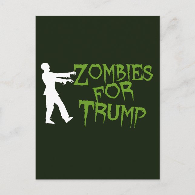 Postal Zombis por el humor de Trump (Anverso)