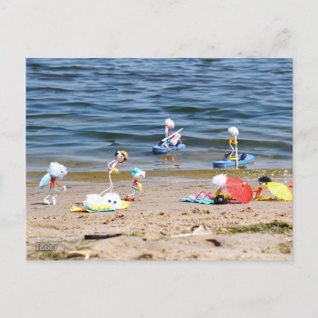 Postal Zomer op het strand met de Fubby's (Anverso)