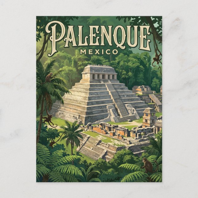 Postal Zona Arqueológica de Palenque México (Anverso)