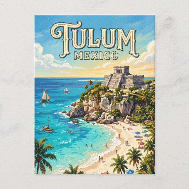 Postal Zona Arqueológica de Tulum México (Anverso)