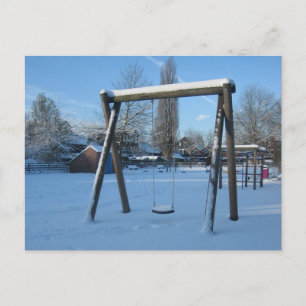 Postal Zona de juegos en la nieve