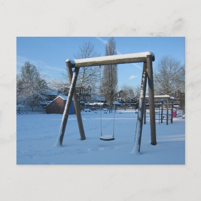 Postal Zona de juegos en la nieve (Anverso)