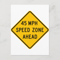 Zona de velocidad de 45 mph por delante
