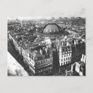 Postal Zona del mercado de cereales, París, antes de 1887