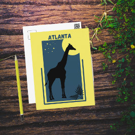 Postal Zoo Atlanta Georgia Vintage Giraffe