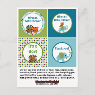 Postal ZOO ZOO Baby Shower Cupcake Topper APK